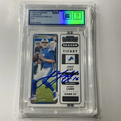 Jared Goff Panini Auto Detroit Lions CGA 9 Rams Super Bowl signed autograph NFL - Image 1 of 4