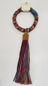 Bracciale in vera pelle grande multicolore portachiavi/A/A nuovo - Foto 1 di 5