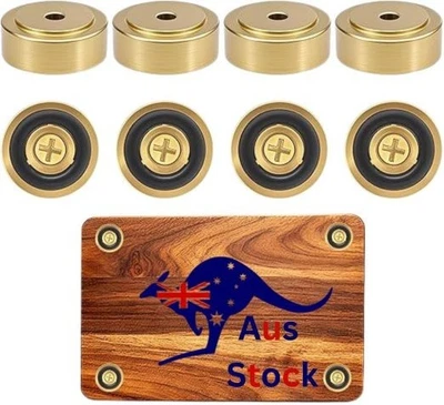 Solid Brass Chopping / Cutting board Non Slip Feet 8 PCS Screws INC - image 1 of 4