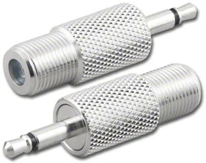(2 Stück) F81 Koax Buchse auf 3,5 mm Stecker Mono TV Kabel Video Audio Adapter Stecker - Bild 1 von 1