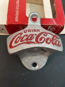 Vintage Coca Cola Stationary  Wall Mount Bottle Opener NIB 1991 Star X
