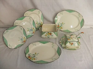 c4 Pottery Burleigh Ware - Maytime - floral hand painted antique Art Deco 5A5A - Picture 1 of 16