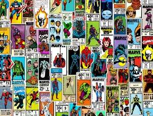 25/50 Marvel Corner Art Sticker Pack - Waterproof Vinyl - Comic Spiderman Thor - Picture 1 of 3