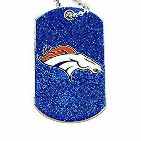 Denver Broncos Glitter Dog Tag  NFL Cover