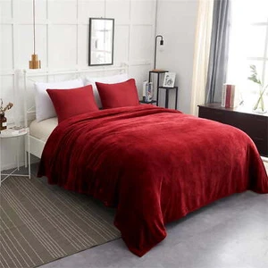 JML All-Season Lightweight Warm Fleece Bed Blanket, Burgundy, King - Picture 1 of 24
