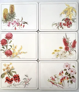 Vintage Placemat Set of 6 'Australian Wildflowers' Catherine Hamilton - Cameo - Picture 1 of 3