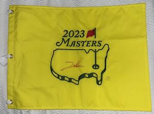 Jon Rahm Signed Autographed 2023 Masters Flag center cut! exact proof photo! coa