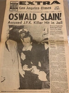 1963 Lee Harvey Oswald/ President Kennedy Los Angeles Times  news front page - Picture 1 of 1