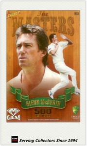 2009-10 Select Cricket Trading Cards Masters Acetate Gem Card MG4 Glenn McGrath