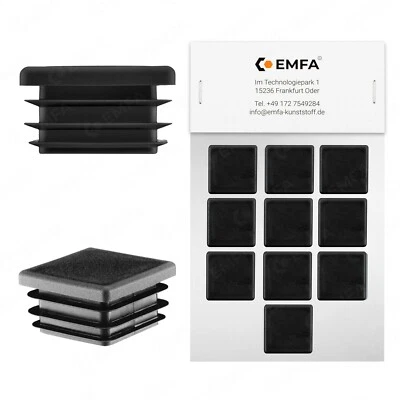 Lammelenstopfen Vierkantrohr Quadrat Stopfen Rohrstopfen Endkappen Kunststoff - Bild 1 von 4