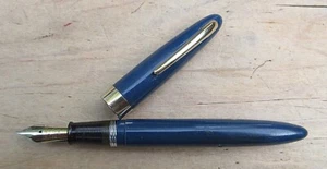 Pluma Estilográfica Vintage Sheaffer Azul Banda Ancha - Fina 14k Nueva en Caja - Imagen 1 de 10