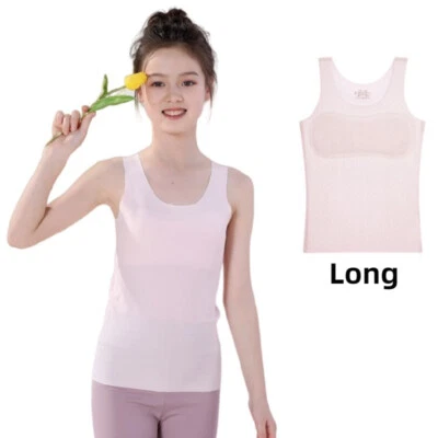 Girl Sleeveless Tank Top Jacquard Stretch Camisole Puberty Starter Bra - Image 1 of 4