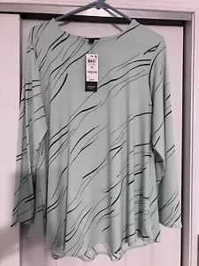 women's alfani elements green and black top 0X - Picture 1 of 3