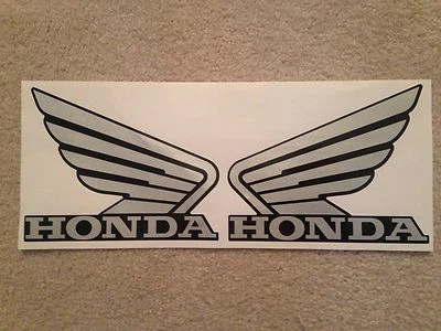 Calcomanía emblema HONDA TRX350 TRX400 TRX420 TRX500 TRX650 alas de tanque NUEVO repro negro Foto 1 de 2