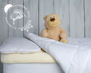 Cuscino trapunta lettino lettino in lana culla antiallergia - trapunta junior bambino - Foto 1 di 13
