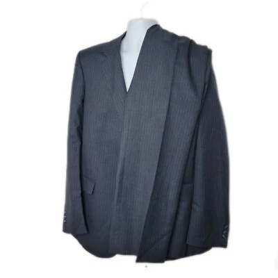 Traje Giovanni Pantalón 2 Botones Gris ~ Talla 46L Blazer ~ 39W 31.5L Pantalones Frente Plano Foto 1 de 4