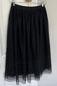 New Day Damen XS schwarz Netz gefüttert Schmuckstein unterhalb des Knies Rock besondere Anlässe gebraucht, in einwandfreiem Zustand - Bild 1 von 7