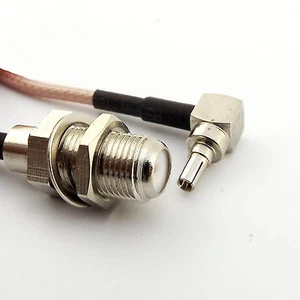 2pcs F Female to CRC9 Right Angle Male for Huawei USB 3G Modem Cable RG316 8inch - Picture 1 of 5