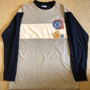 Vintage Enyce Shirt Men XL Streetwear Embroidered Patched Logo Gray Blue White - Picture 1 of 4