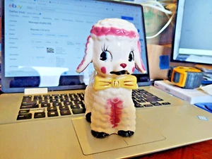 MID-CENTURY MODERN anthropomorphes LAMM ÜBERTOPF GROSS HANDBEMALT JAPAN MCM - Bild 1 von 11