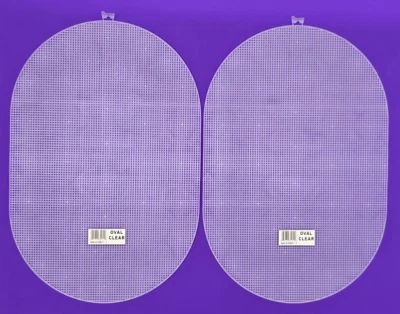 2 NWT Darice Oval 18x12 Clear Plastic Canvas Needle Craft Needlepoint Place Mats - Image 1 of 4