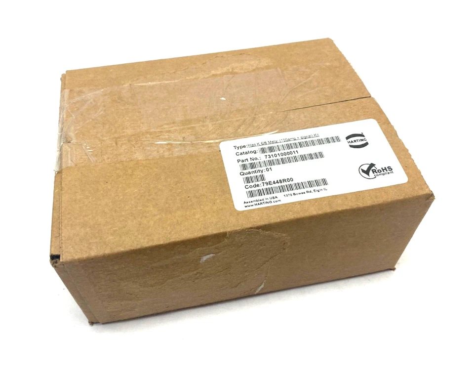 Harting 73101000011 Ground Cable and Panel Connector Assembly Han K6/6 Metal - Image 1 of 4