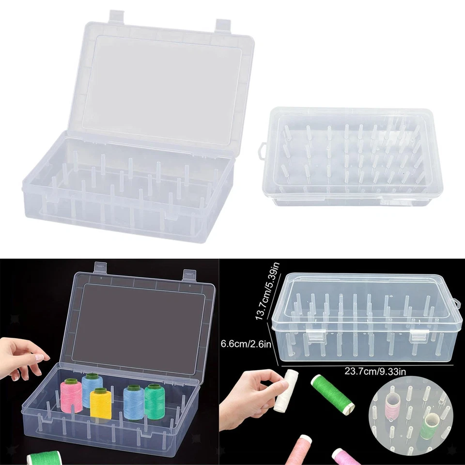 Sewing Thread Storage Box Sewing Box Clear Sewing Yarn Spools Container - Image 1 of 1