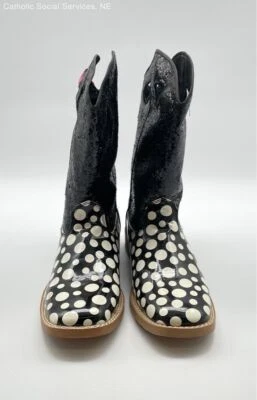 Botas vaqueras Blazin Roxx plateadas y negras brillantes para niñas - talla 5,5 Foto 1 de 4