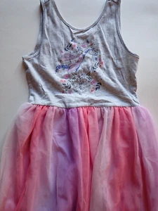 Girls Jumping Beans Dress Size 12 Sleeveless Frozen Elsa Princess Gray and Pink - Picture 1 of 16