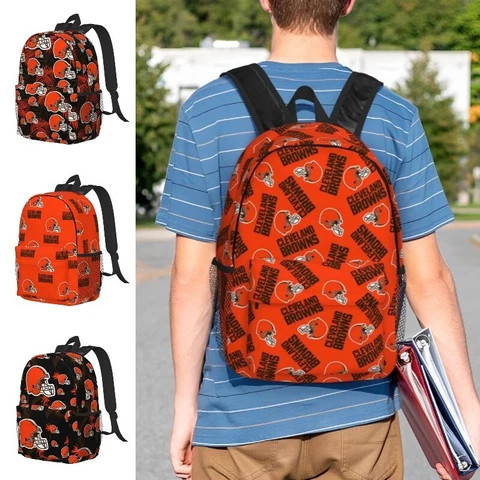 Cleveland Browns Outdoor Sports Backpack Lightweight Student Backpack 15in Cover