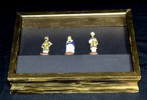 Terracotta Lucknow Figurines India Depicting Castes Tradespeople Folk Art W/Case - Picture 1 of 10