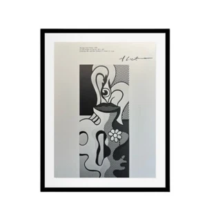 Impresión firmada por Roy Lichtenstein - Mujer con flor, 1978, edición limitada, arte pop - Imagen 1 de 8