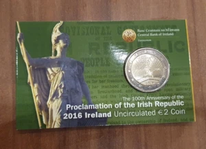 Coincard mit 2 Euro Gedenkmünze Irland 2016 BU /  Osteraufstand - - Bild 1 von 1