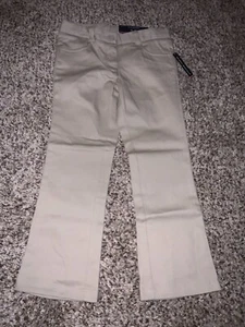 Girls Nautica NWT Khaki Skinny Boot Cut Adj. Waist Uniform Pants Sz 5 Girls - Picture 1 of 2