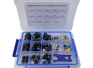 Road Superior Truck Parts Quick Connect Assorted Composite Air Line Fitting Kit - Picture 1 of 5