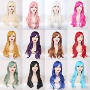 Sexy Fashion 70cm Long Curly Wigs Cosplay Costume Anime Hair New Full Wavy Party - Picture 1 of 15