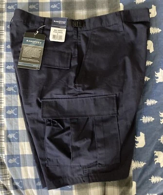 Propper BDU Shorts BATTLE RIP 65Poly/35Cotton Ripstop F5261 Navy Blue Size Large - Image 1 of 3