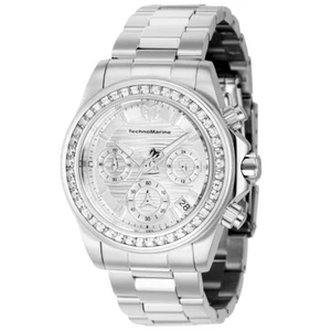 Technomarine Manta Ray Women's 38mm Silver Crystal Luxe Chrono Watch TM-222009 - Picture 1 of 14