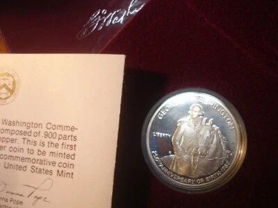 Sliver Half Dollar Washington Commemorative Proof Like USA Mint Coin .900 Sliver - Image 1 of 3