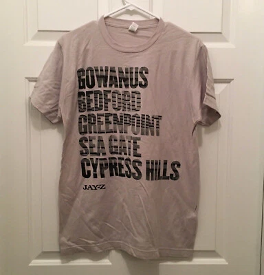 New Jay-Z Men's Brooklyn Neighborhoods Concert Tour Silver T-Shirt Large - Image 1 of 2