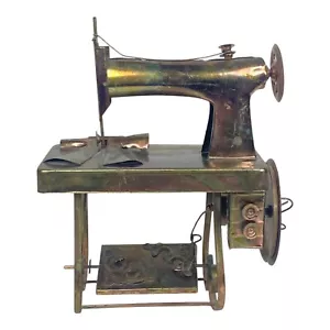 Vintage Copper Treadle Sewing Machine Music Box "The Way We Were" Mid-Century 8" - Picture 1 of 10