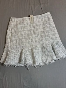 NWT Blue Rain Women’s Skirt Large White Plaid Zipper Festival Preppy Boho - Picture 1 of 8