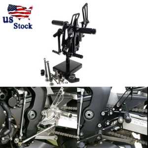 Reposapiés ajustable CNC negro para Honda CBR1000RR 2004-2006 2007 - Imagen 1 de 6