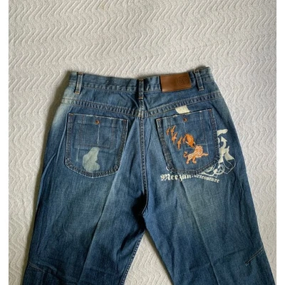 Y2K De Colección Megan Alta Costura Bordado Envejecido Vaqueros holgados Patinador Ropa de calle Talla 34 Foto 1 de 4