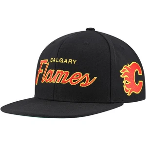 Gorra Mitchell & Ness negra Calgary Flames Core Team Script 2.0 Snapback para hombre - Imagen 1 de 5
