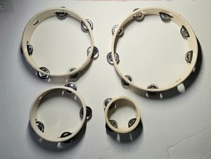 4 Piece Wood Beginner Tambourines Set Various Sizes Small To Standard NEW - Picture 1 of 7