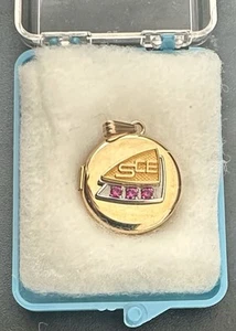 Southern California Edison SCE Employee Service Award Locket Rubies 1/20 12k GF - Picture 1 of 13