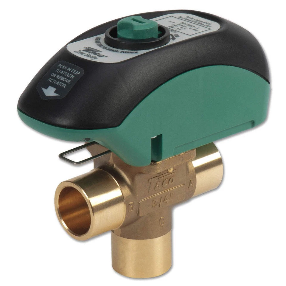 TACO Z050C3-2 Motorized Zone Valve,NC,Brass,1/2inSweat 12M831 - Image 1 of 1