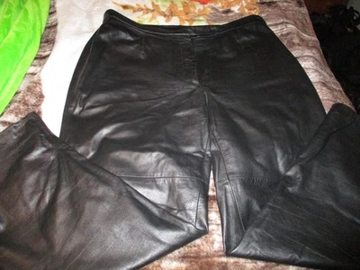 Real nice womans soft black genuine real  leather pants, size 20,Venezia - Image 1 of 2
