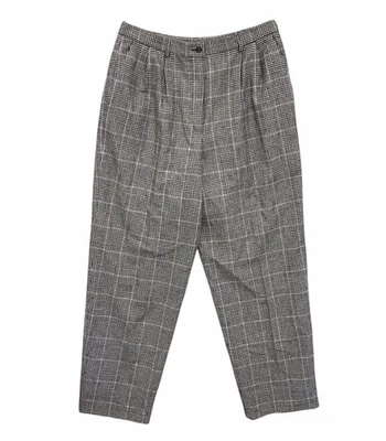 VTG Pendleton Wool Pants Grey Pink Houndstooth Plaid High Waist Old Money Sz 18 - Image 1 of 4